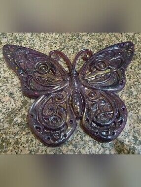 Handmade Resin Plum Holographic Butterfly